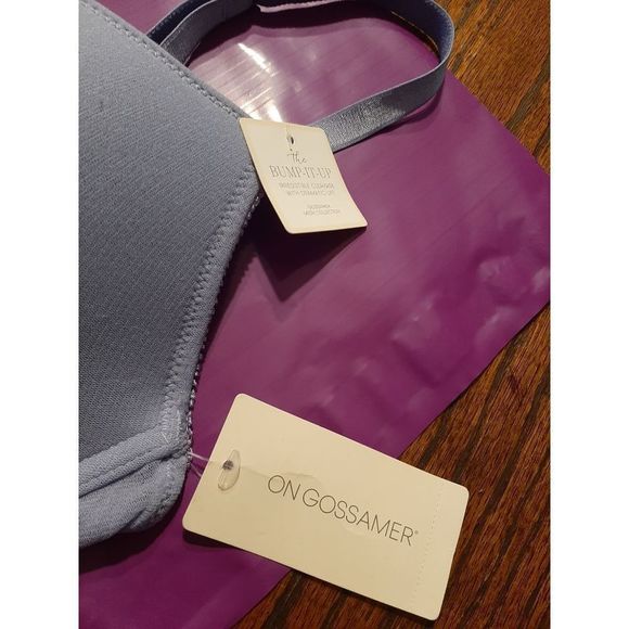 New 34D On Gossamer Light Purple Bump-It- Up Bra Dramatic Lift Irresistable Clea - Picture 3 of 5